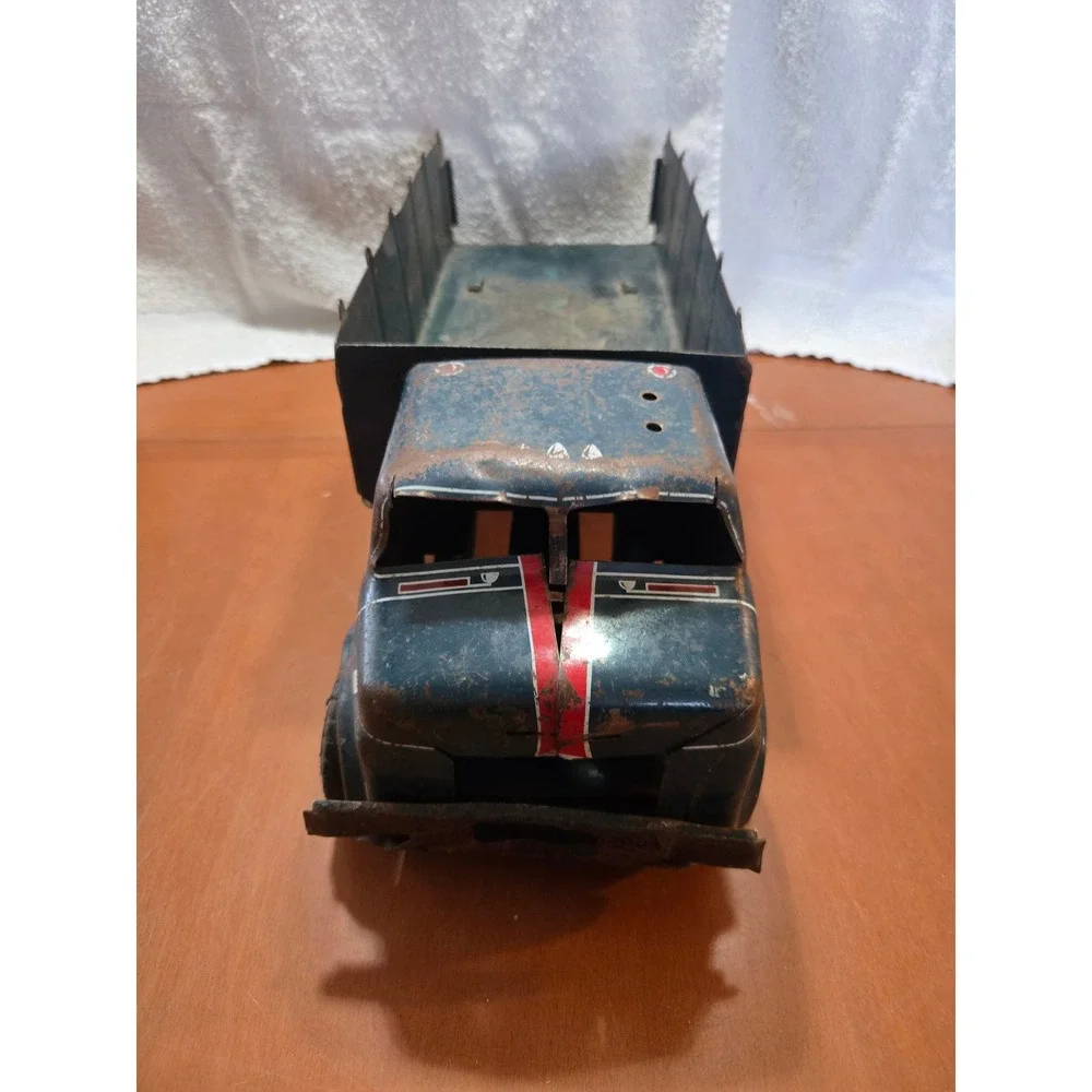 Vintage U.S. Air Force Tin Dump Truck Pressed Steel Military Toy USAF 21W